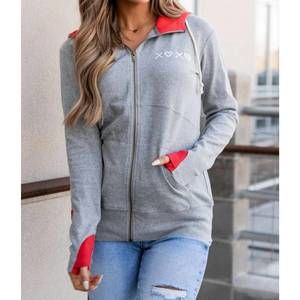 NEW AMPERSAND AVE full zip sweatshirt in hugs & kisses